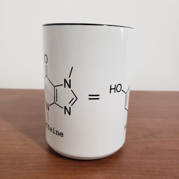 Coffee Mug Serotonin Molecules Science Design Simple White Black Zazzle - Picture 2 of 6